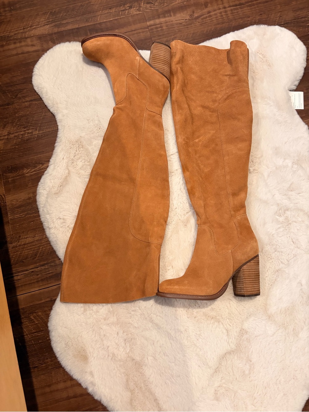 Kelsi Dagger Tall Suede Over-the-Knee Boots in Cognac Tan